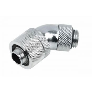 Компресионен фитинг Alphacool, 16/10 - G1/4, 45&deg;, Въртящ се, Хром