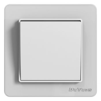 1 gang 3 way Cross light switch DeTech DE-6008-33, 10А, 250V, For built-in, IP20, White - 75004