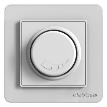 Electric dimmer switch DeTech DE-6008-71, 200W, For built-in, IP20, White - 75008