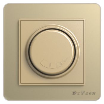 Electric dimmer switch DeTech DE-6008-71, 200W, For built-in, IP20, Gold - 75017