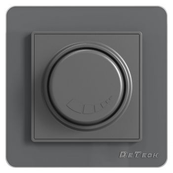 Electric dimmer switch DeTech DE-6008-71, 200W, For built-in, IP20, Grey - 75026