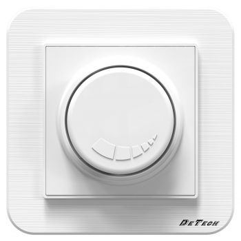 Electric dimmer switch DeTech DE-9223-71, 200W,With frame, For built-in, IP20, White - 75037