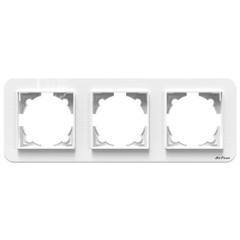 3 gang Frame DeTech DE-9223-83, Horizontal, For built-in, 222x80, White - 75040