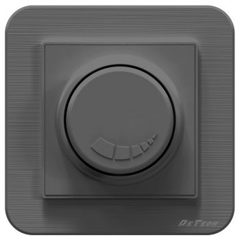 Electric dimmer switch DeTech DE-9223-71, 200W,With frame, For built-in, IP20, Grey - 75067