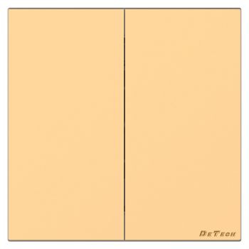 2 gang 1 way switch DeTech DE-9225-02, 10A, 250V, For built-in, IP20, Gold - 75085