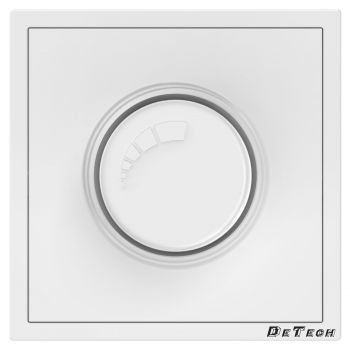 Electric dimmer switch DeTech DE-9227-71, 200W,With frame, Concealed, IP20, White - 75114