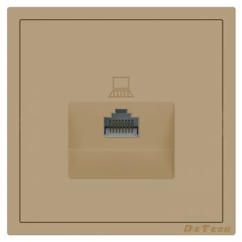 Single computer socket DeTech DE-9227-61, RJ45, Cat5E, For built-in, IP20, Gold - 75126