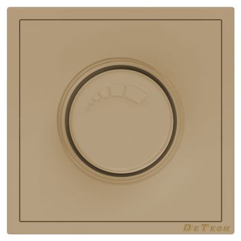 Electric dimmer switch DeTech DE-9227-71, 200W,With frame, Concealed, IP20, Gold - 75128