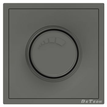 Electric dimmer switch DeTech DE-9227-71, 200W,With frame, Concealed, IP20, Grey - 75143