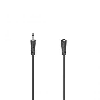 Аудио удължителен кабел HAMA 3.5 мм жак мъжко - 3.5 мм жак женско, 1.5м, Черен