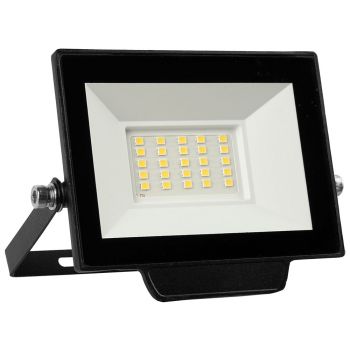 LED Flood Light DeTech, 20W, 4000K, IP65, Black - 77022