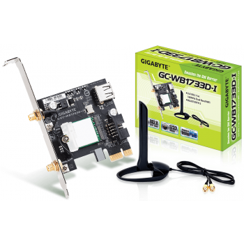 Безжичен PCI Express адаптер Gigabyte GC-WB1733D-I, 2x2 802.11ac 160MHz, Bluetooth 5.0