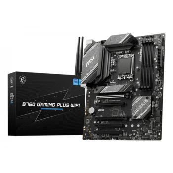Дънна платка MSI B760 GAMING PLUS WIFI DDR4, LGA 1700, 4xDDR4, ATX, Dual Channel DDR4 5333(OC)MHz, ...