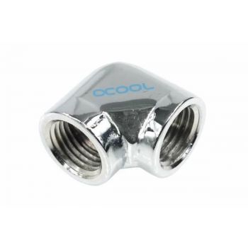 L-конектор Alphacool HF, Вътрешна резба G1/4 - G1/4, 90&deg;, Хром