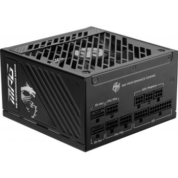 Захранване MSI MPG A850GS PCIE5 Power Supply 850W, 80 PLUS Gold, Dual PCIe 5.1 Cables, ATX 3.1, ...