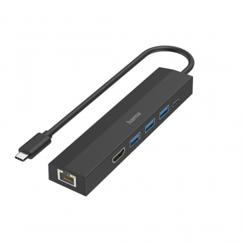 HAMA USB-C хъб, мултипорт, 6 порта, 3 x USB-A, USB-C, HDMI&trade;, LAN/Ethernet