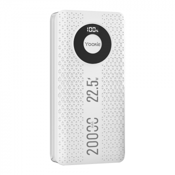 Power bank Yookie YO12, 20000mAh, 22.5W, White 