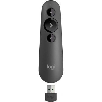 Лазерен безжичен презентер Logitech R500s, Bluetooth, 2.4 GHz Wireless, Черен