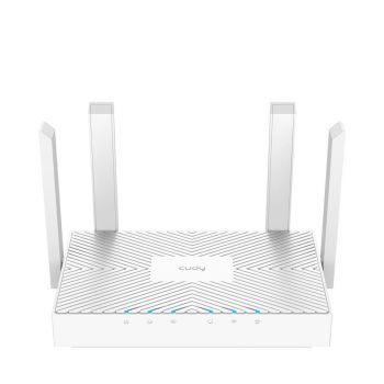 Безжичен рутер CUDY WR1300E, Двубандов AC1200, 300+867 Mbps, 3xGigabit, Бял
