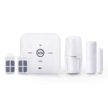 Смарт алармена система No brand PST-10GDT, 5в1, GSM, Wi-Fi, Tuya Smart, Бял 