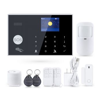 Смарт алармена система No brand PST-G30, 8в1, GSM, Wi-Fi, Tuya Smart, Бял 