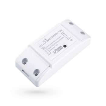 Смарт превключвател No brand PST-WF-S1, 1 канал, 220V, 10A, Wi-Fi, Tuya Smart, Бял 