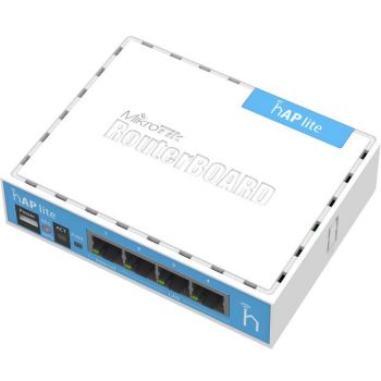 Безжичен Access Point MikroTik hAP lite RB941-2nD, 32MB RAM, 4xLAN, built-in 2.4Ghz 802.11b/g/n, Classic