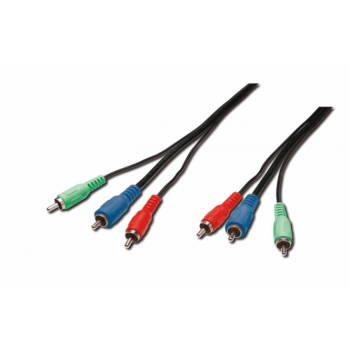 RCA connection cable, 3x RCA RGB 5.00m