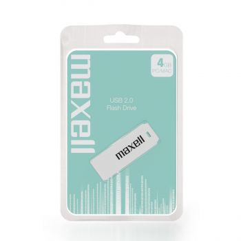 USB памет MAXELL Venture, USB 2.0, 4GB, Бял