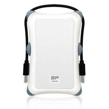 Твърд диск външен SILICON POWER Armor A30 1TB 2.5" HDD USB 3.0 удароустойчив бял външен диск