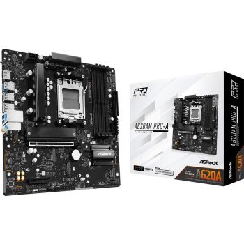 Дънна платка ASROCK MB Desktop A620AM PRO-A, AM5, 4x DDR5, 1x PCIe 4.0 x16, 1x PCIe 3.0 x16, 2x ...