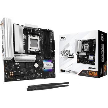 Дънна платка ASROCK MB Desktop A620AM Pro RS Wi-Fi, AM5, 4x DDR5, 1x PCIe 4.0 x16, 1x PCIe 3.0 x16, ...