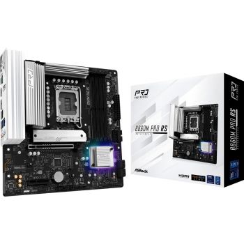 Дънна платка ASROCK MB Desktop B860M Pro Rs, S.1851, 4x DDR5, 1x PCIe 5.0 x16, 1x PCIe 4.0 x4, 1x ...