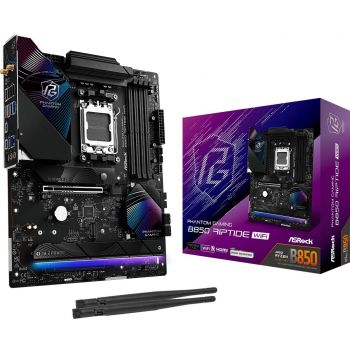Дънна платка ASROCK MB Desktop B850 RIPTIDE Wi-Fi, AM5, 4x DDR5, 1x PCIe 5.0 x16, 1x Blazing M.2(...