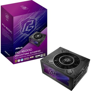 Захранване Asrock PG-1600G, 1600W, 80 Plus Gold, Fully Modular PSU, Japanese Capacitors, 2x EPS 12V ...
