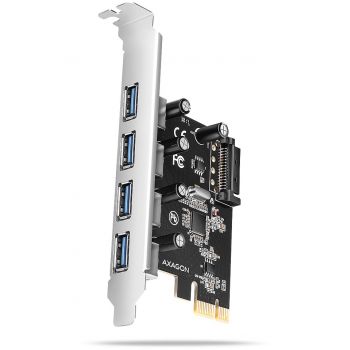Хъб USB AXAGON PCEU-430RS PCIe card - 4x USB 5Gbps port, SATA power, Renesas PD720201, SP