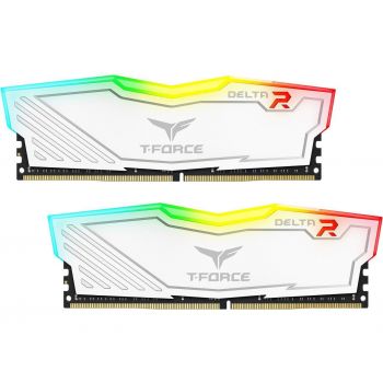 Памет Team Group T-Force Delta RGB White DDR4 - 16GB (2x8GB) 3200MHz CL16-18-18-38 1.35V