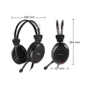 Слушалки A4TECH HU-30, Стерео, USB, Черни