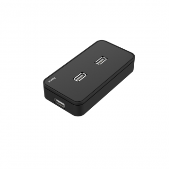 USB хъб със захранване HAMA, USB 2.0, 1:7, Черен