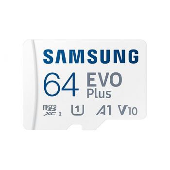 Карта памет Samsung EVO Plus, microSDXC, UHS-I, 64GB, Адаптер