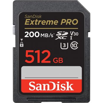 Карта памет SANDISK Extreme PRO SDHC, 512GB, UHS-1, Class 10, U3, 140 MB/s 