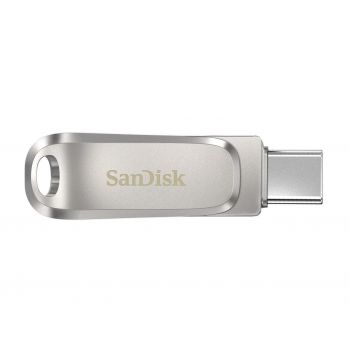 USB памет SanDisk Ultra Dual Drive Luxe, 128GB, USB 3.1 Gen 1, USB-C, Сребрист