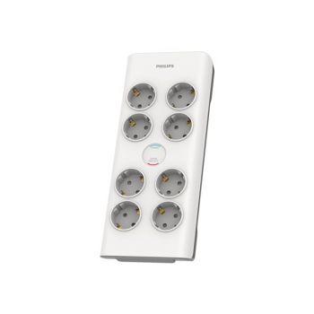 Адаптер Philips Surge Protector 8 Outlets 900j Of Protection 3680w 16a Automatic Safety Shutter SPN7080WA/58