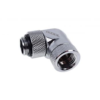 Ъглов адаптер Alphacool Eiszapfen, 90&deg;, G1/4 външна към G1/4 вътрешна резба, Сребрист
