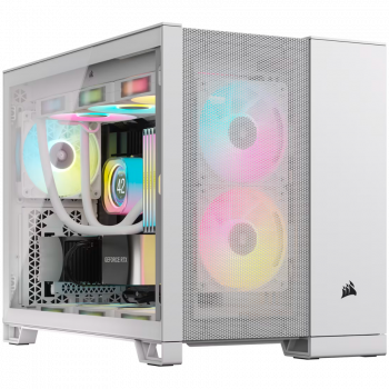 Кутия за компютър Corsair 2500D Airflow Tempered Glass Mid-Tower, White