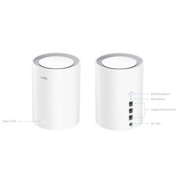 Безжична MESH система рутер Cudy M3600-1-pack BE3600 WiFi 7 система за цял дом
