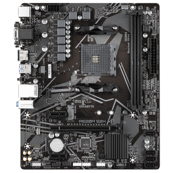 Дънна платка GIGABYTE A520M-S2H, Socket AM4, mATX, 2xDDR4, M.2 