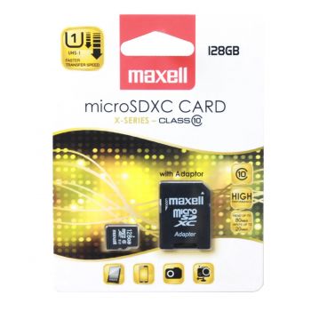 Карта памет Maxell micro SDXC, 128GB, Class 10, Адаптер