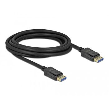 Кабел Delock DisplayPort 2.0 мъжко - DisplayPort мъжко, 3.0м, 10K, Черен