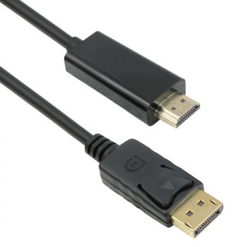 Кабел DeTech DP HDMI M/M, 14+1 cooper, 1.8м, Черен 